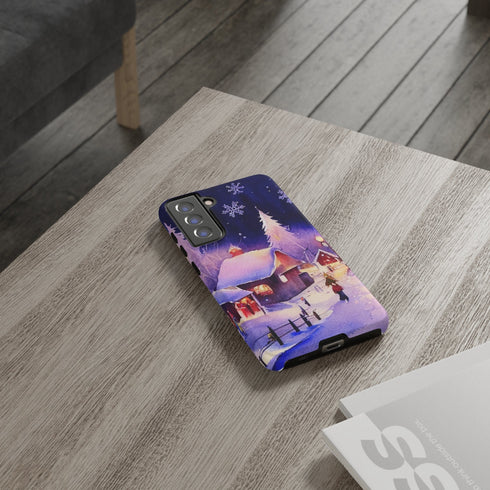 Christmas Homes in the Snow - Impact Resistant Phone Case